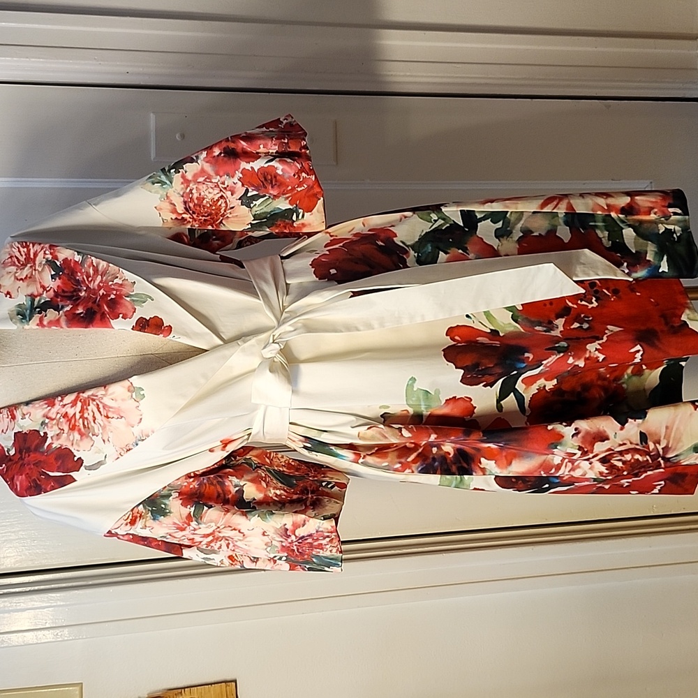 Floral, Shawl-Collar, Floral On White Print Coat